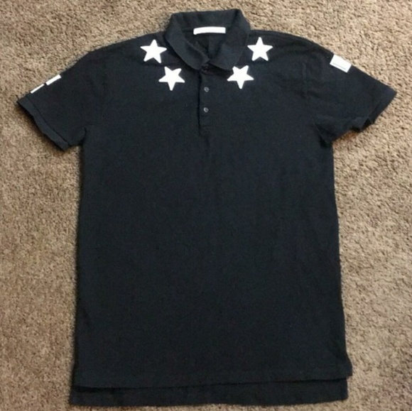 givenchy star polo black